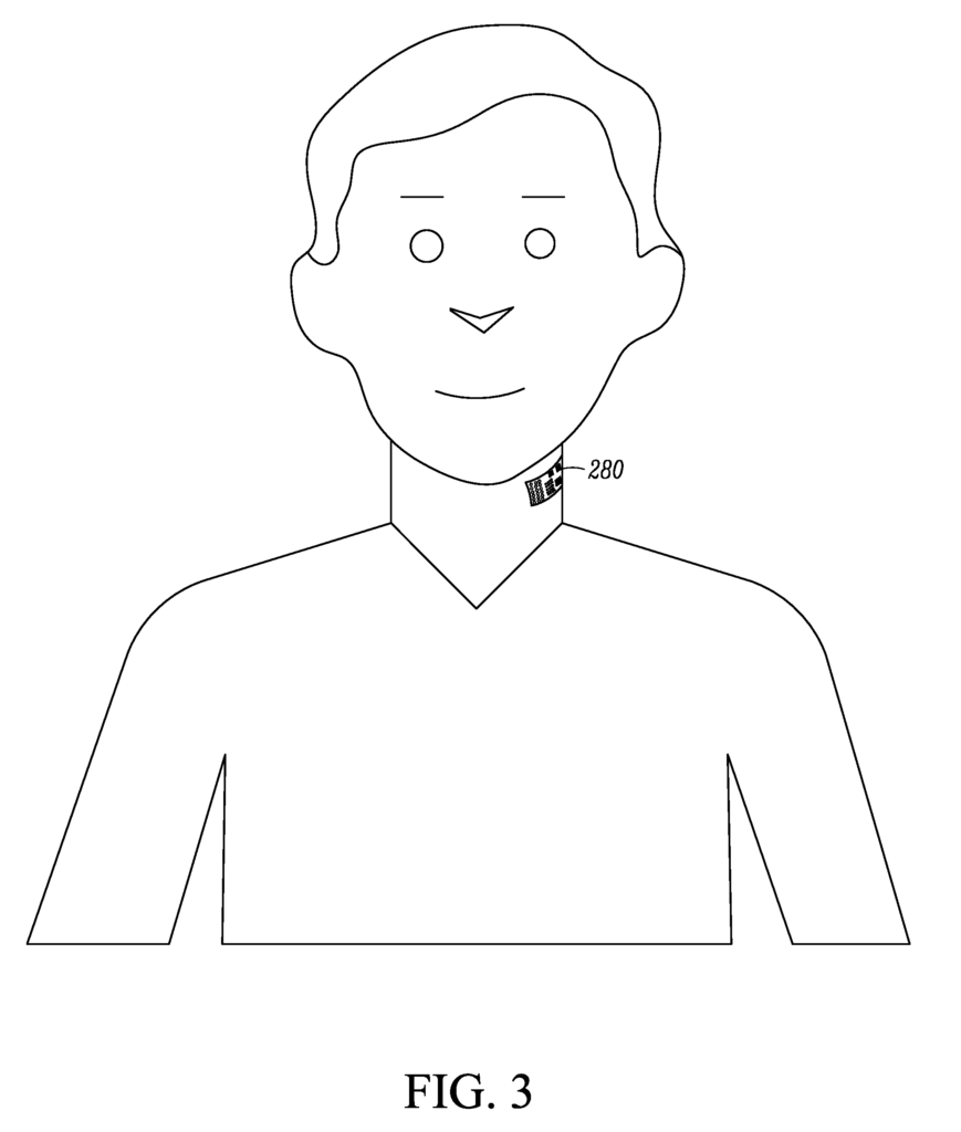 Motorola Throat Mic Tattoo patent diagram